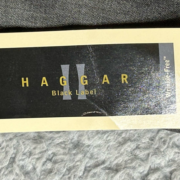 Haggar Black Label Wool Pants Men 36x30 Gray Wrinkle-Free Cuffed Career Work NEW - Picture 8 of 11